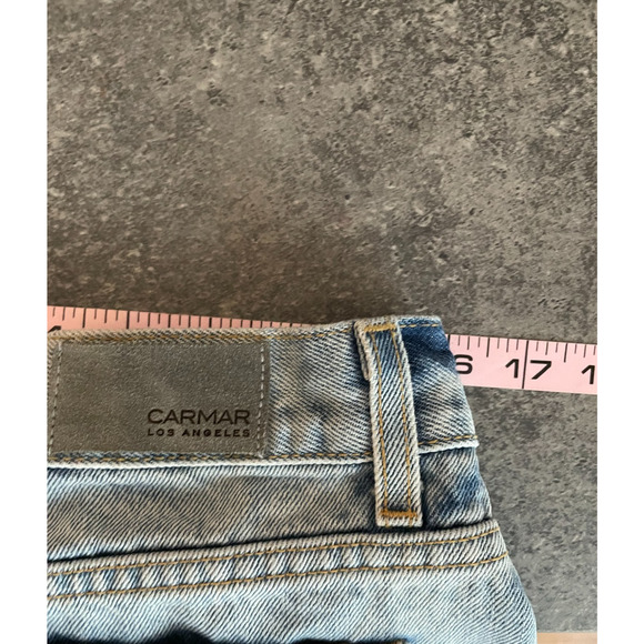 Carmar Micro Mini Skirt Womens Size 28 Denim Distressed Frayed Boho Fesitval USA - Picture 8 of 10